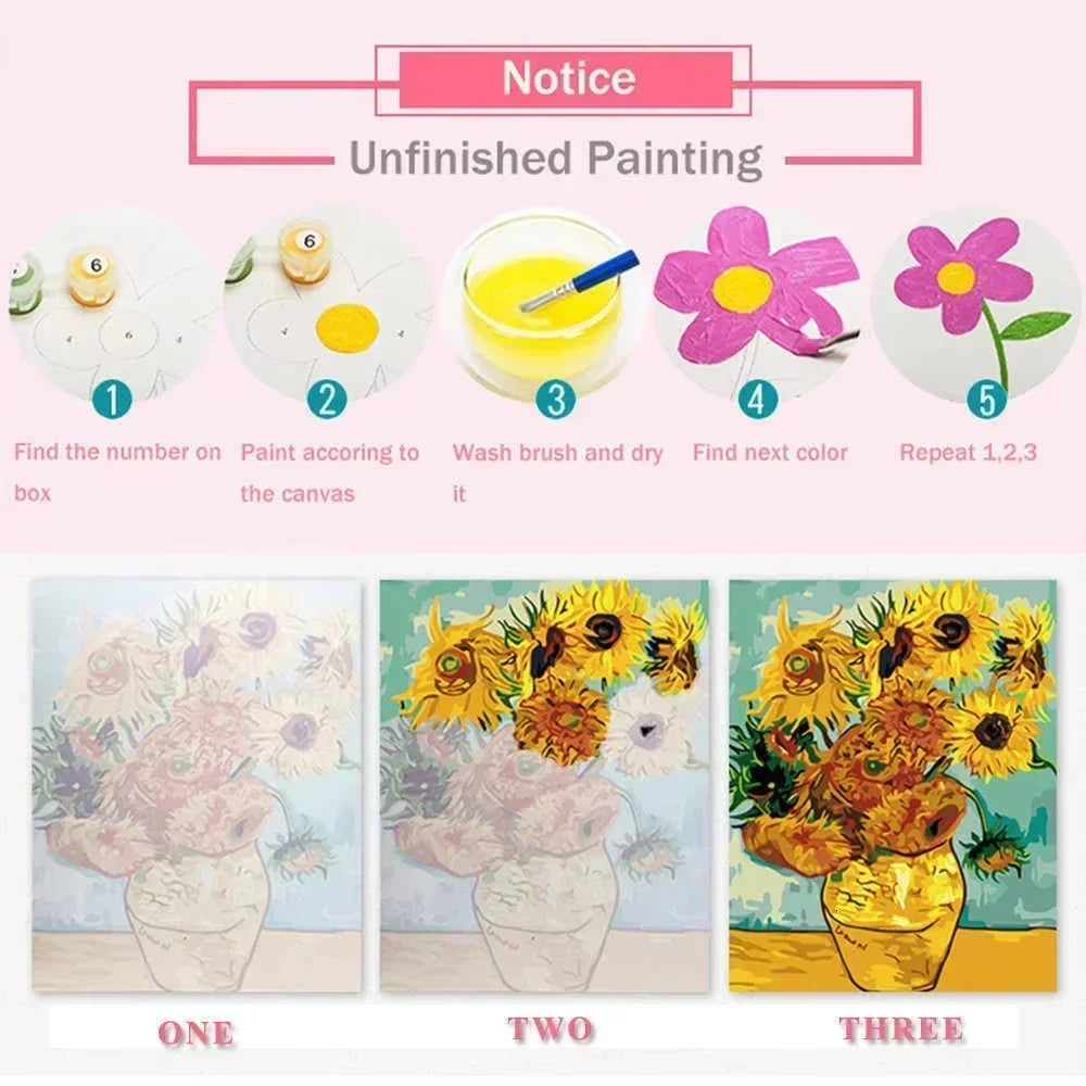 1pc frameless Oil Painting By Numbers Kit  Diego Rivera Canvas DIY Pictures By Numbers Home Decor
