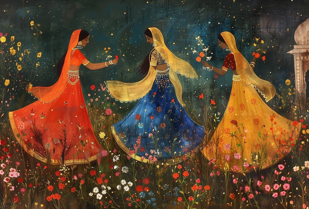 Mughal Woman Portrait — Vintage Indian Canvas Wall Art