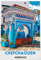 Casablanca & Marrakesh Travel Poster — Moroccan Architecture Canvas Print