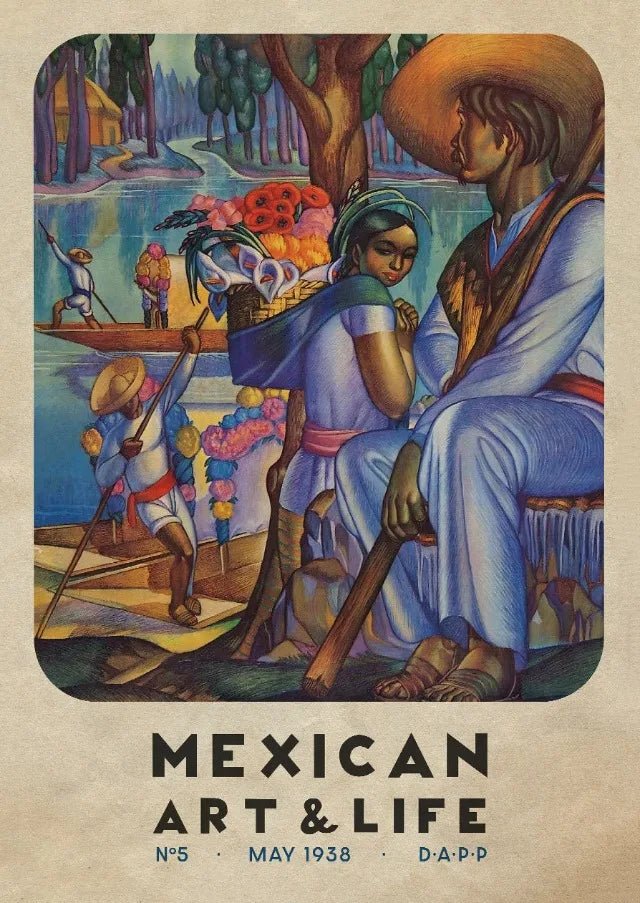Mexican Art & Life Vintage Poster — 1938 Magazine Cover Canvas Print