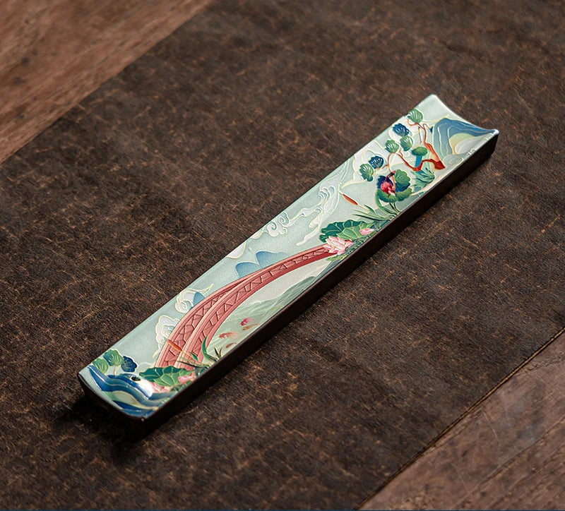 Zen Ceramic Incense Burner — Handmade Enamel Aromatherapy Holder