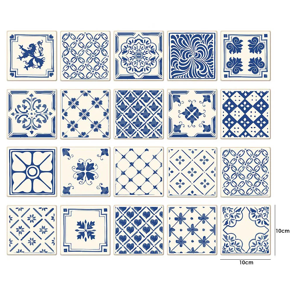 Waterproof Mosaic Tile Stickers — 20-Piece PVC Kitchen & Bath Decals