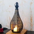 Moroccan Iron Lantern — Hand-Pierced Hanging Candle Holder
