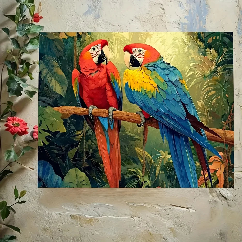 Macaw Parrot Rainforest Canvas Print — Latin American Wildlife Wall Art