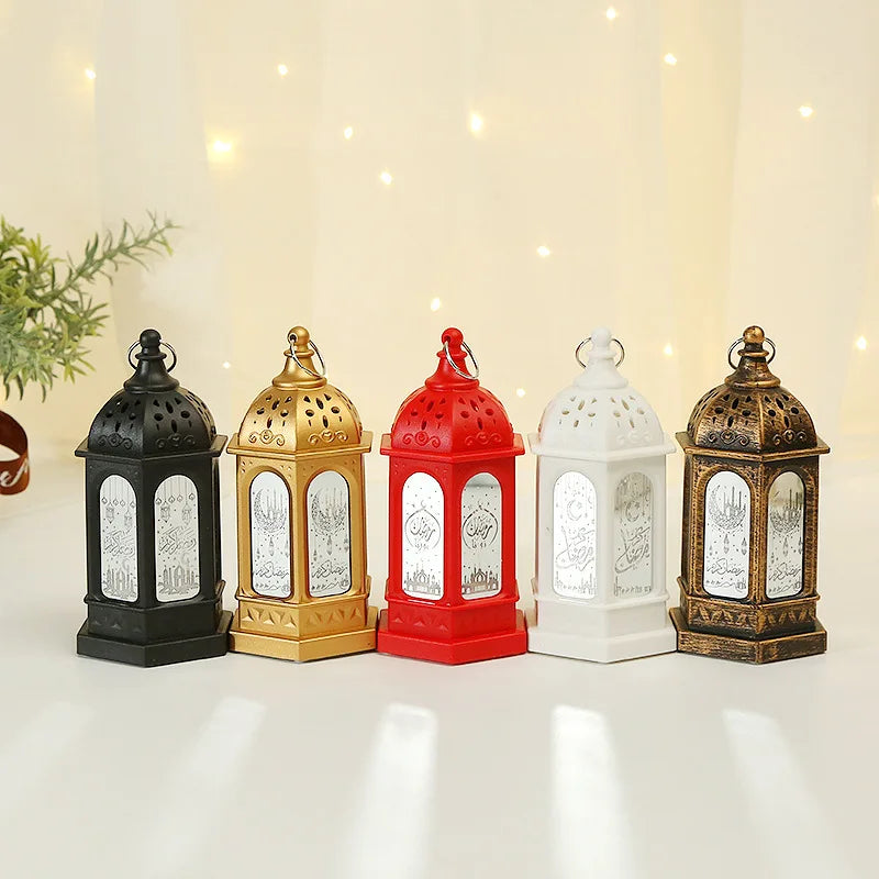 Ramadan LED Lantern — Etched Islamic Motif Table Decor