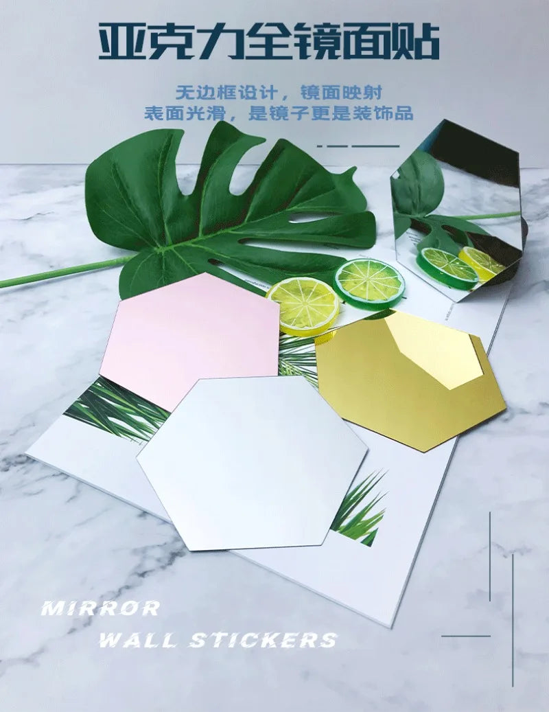 Teardrop Acrylic Mirror Wall Tiles – Self-Adhesive Home Décor Set