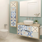 10pcs Bohemian Style Tiles Floor Wall Sticker Kitchen Bathroom Anti-skid & Wear-resistant Peel & Stick Ground Art Wall Decals