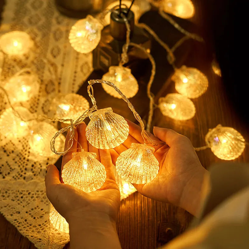 Ocean Shell LED Fairy Lights — Seahorse & Starfish String Lights