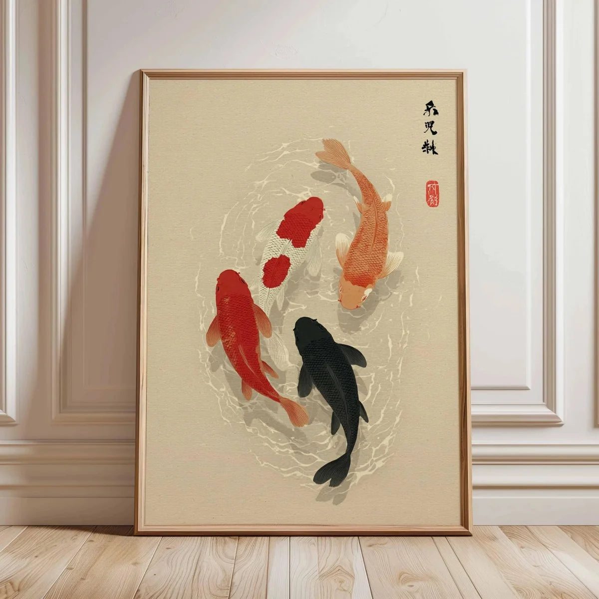 Japanese Koi Fish Canvas Prints Poster Japandi Vintage Fish Aesthetic Art Prints Bedroom Kitchen Home Decor Art Poster Gifts