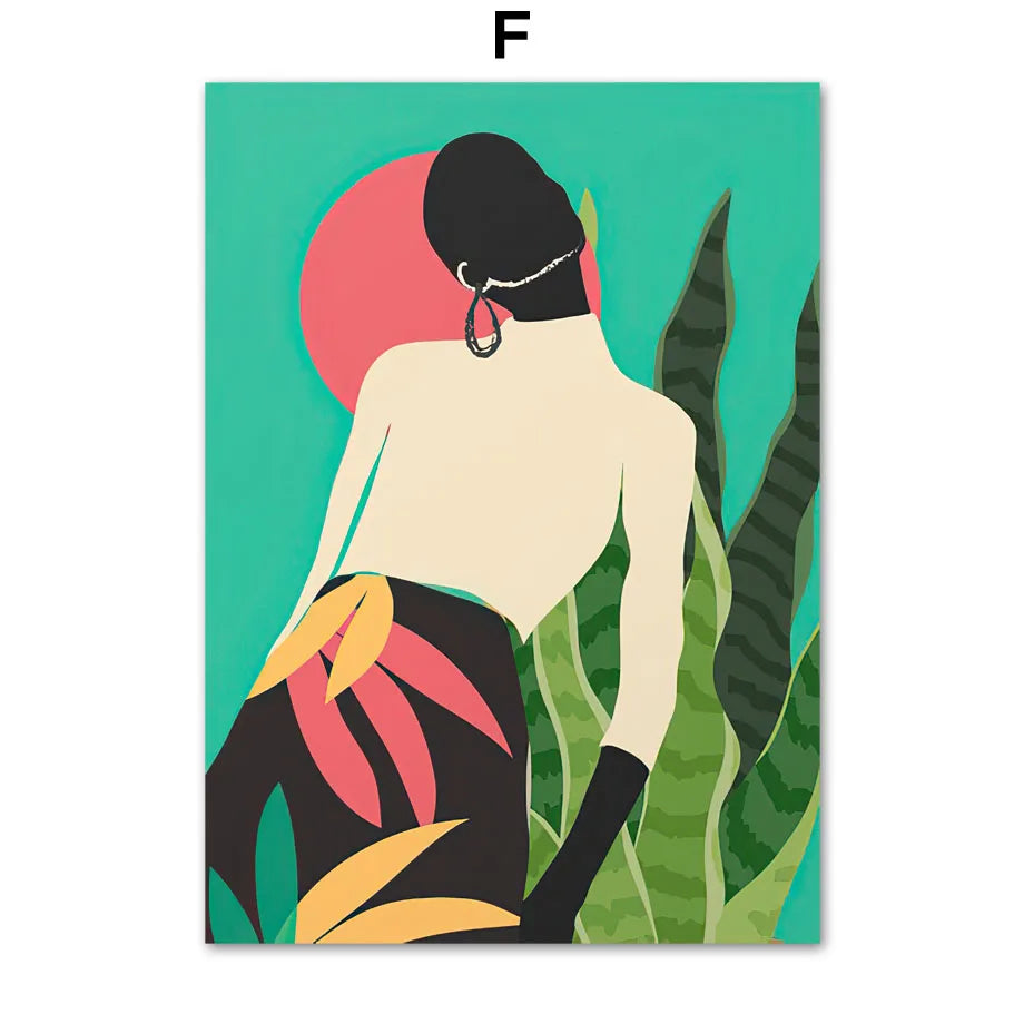 African Woman in Bloom — Canvas Wall Art Print