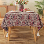 Moroccan Floral Tablecloth — Vintage Pattern Rectangular Table Cover