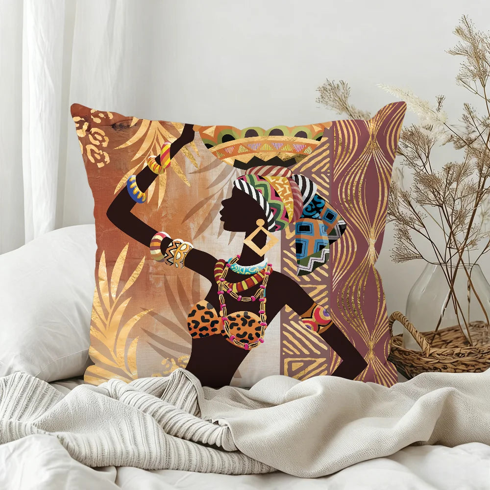 African Tribal Elephant Cushion Cover