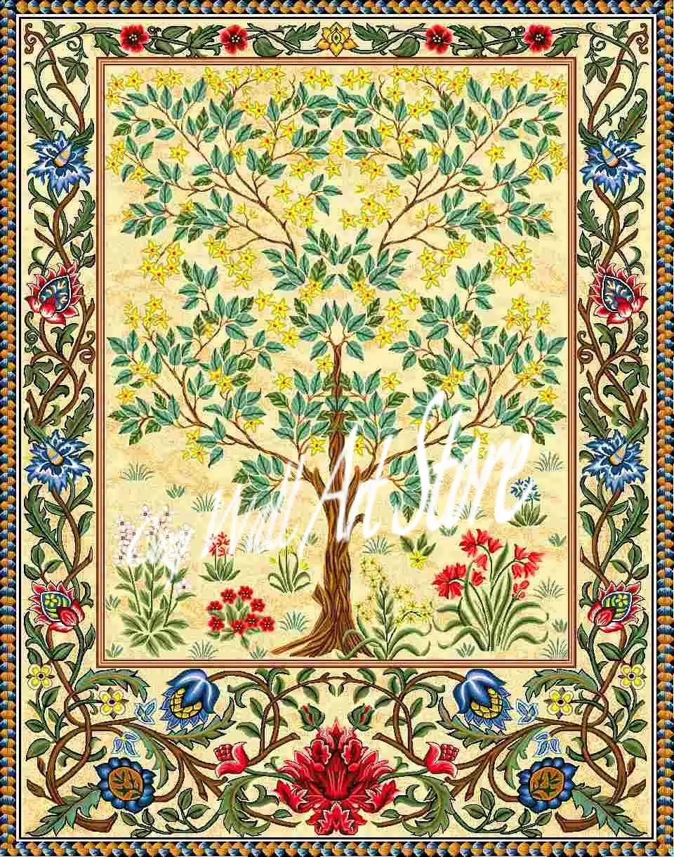 Tree Of Life Art William Morris Landscape Canvas Wall Art Vintage Nature Scenery Prints Modern Home Living Room Decoration