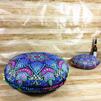 Indian Mandala Round Floor Cushion Cover — Boho Pom-Pom Pouf Cover