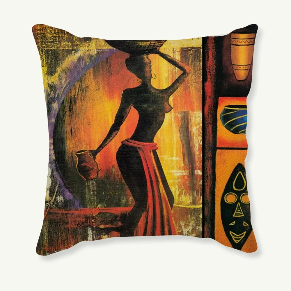 African Collection Living  Clothing Clipart Pillow Cushion  Woman case Sofa Car Decoration