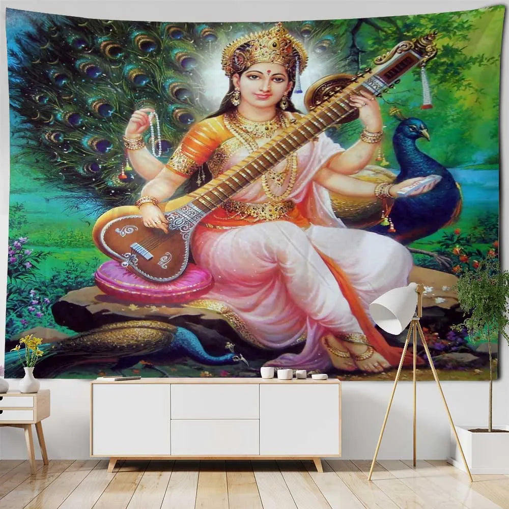 Buddha Meditation Tapestry — Indian Boho Wall Hanging