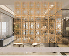 Japanese Wooden Room Divider — Hollow Screen Partition Panels