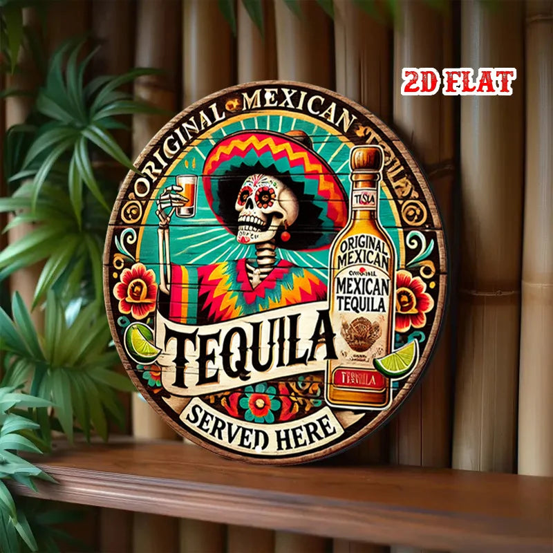 Day of the Dead Sugar Skull — Vintage Tin Sign