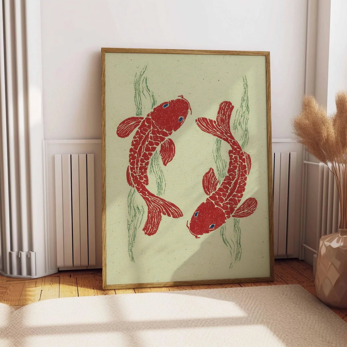 Japanese Koi Fish Canvas Prints Poster Japandi Vintage Fish Aesthetic Art Prints Bedroom Kitchen Home Decor Art Poster Gifts