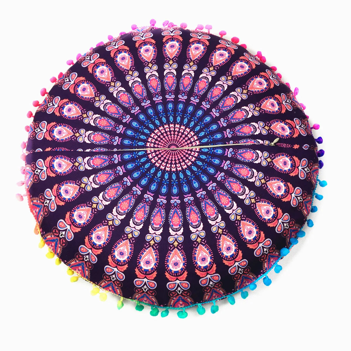 Moroccan Mandala Floor Cushion Cover — Round Bohemian Tatami Seat Cover