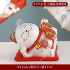 Maneki-Neko Wealth Cat Ornament — Painted Ceramic Lucky Cat