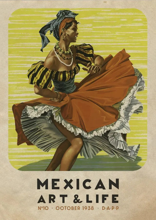 Mexican Art & Life Vintage Poster — 1938 Magazine Cover Canvas Print