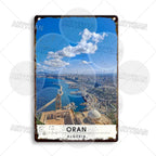 Maghreb Cityscape Metal Sign — North African Travel Wall Décor