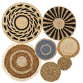 Boho Woven Wall Basket Set — 7-Piece Seagrass & Rattan