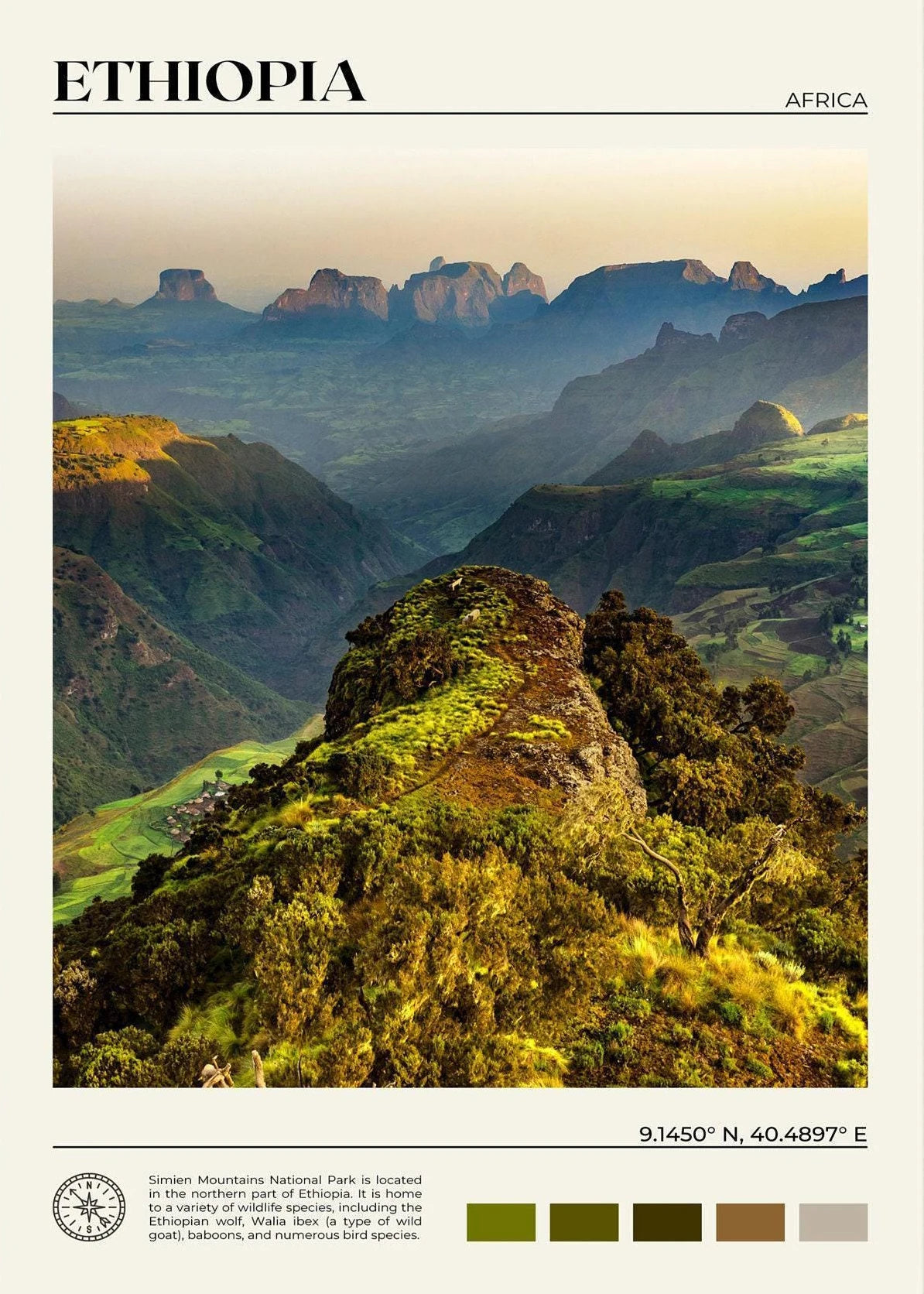 African Travel Wall Art — Minimalist Destination Canvas Print, 24 Designs
