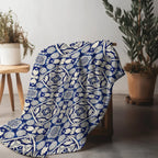 Moroccan Tile Medallion Throw Blanket — Geometric Print Plush Sofa & Bed Throw