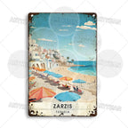 Maghreb Cityscape Metal Sign — North African Travel Wall Décor