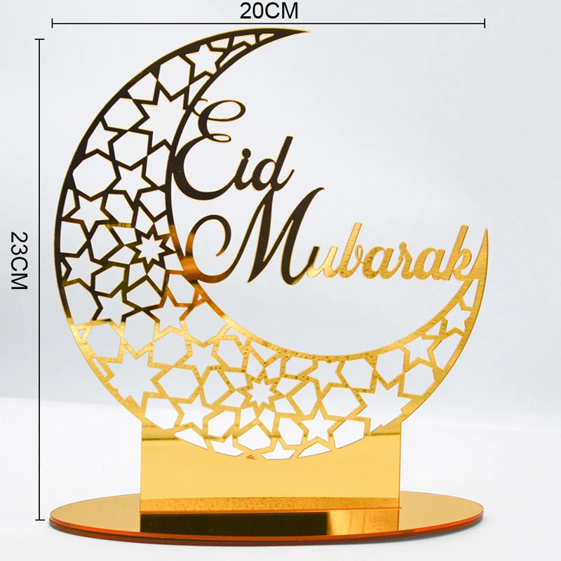 Ramadan & Eid Acrylic Tabletop Ornament – Islamic Home Décor Stand