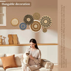 Boho Woven Wall Basket Set — 7-Piece Seagrass & Rattan