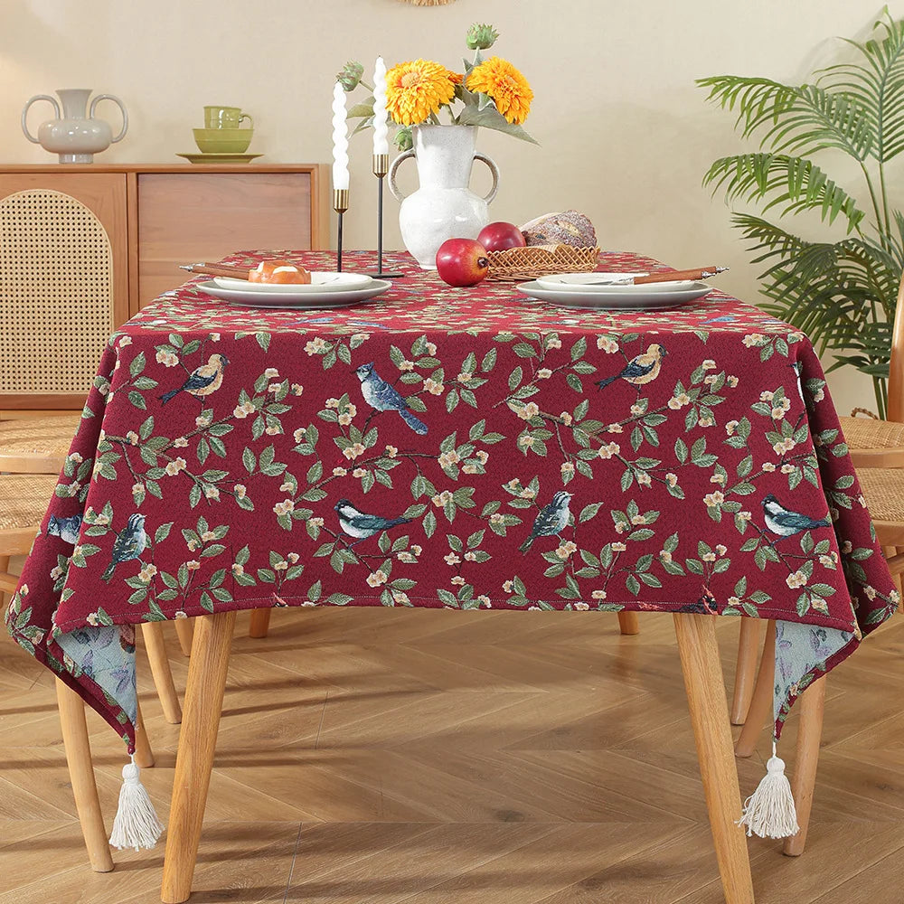 Moroccan Floral Tablecloth — Vintage Pattern Rectangular Table Cover