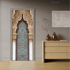 Moroccan Arch Door Mural — Islamic Geometric Wall Sticker