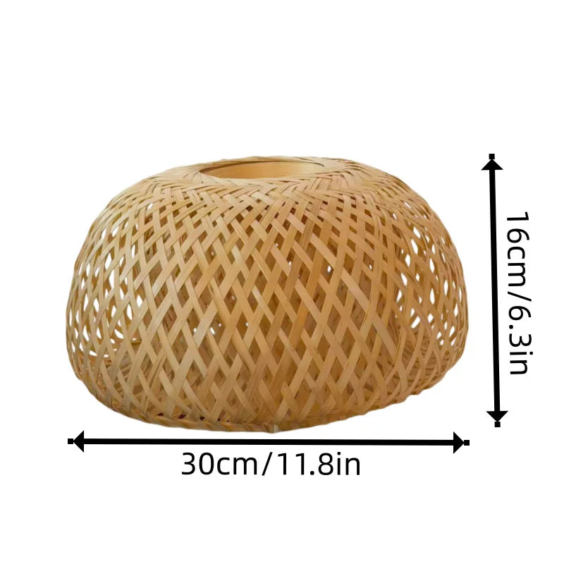 Handwoven Bamboo Pendant Lamp Shade – Filipino Rattan-Style Ceiling Light Cover