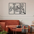 Peach Blossom Metal Wall Art — Japanese Floral Home Décor