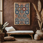 Moroccan Courtyard Mosaic Canvas Print — Mediterranean Arch Wall Art