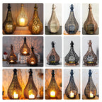 Moroccan Iron Lantern — Hand-Pierced Hanging Candle Holder