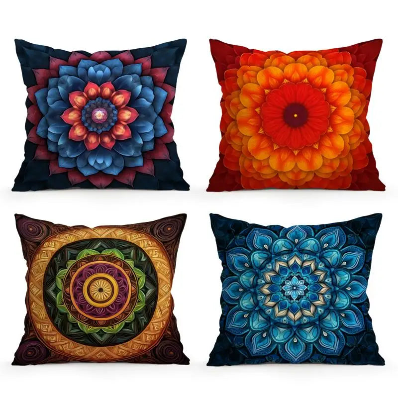 Bohemian Mandala Throw Pillow Cover