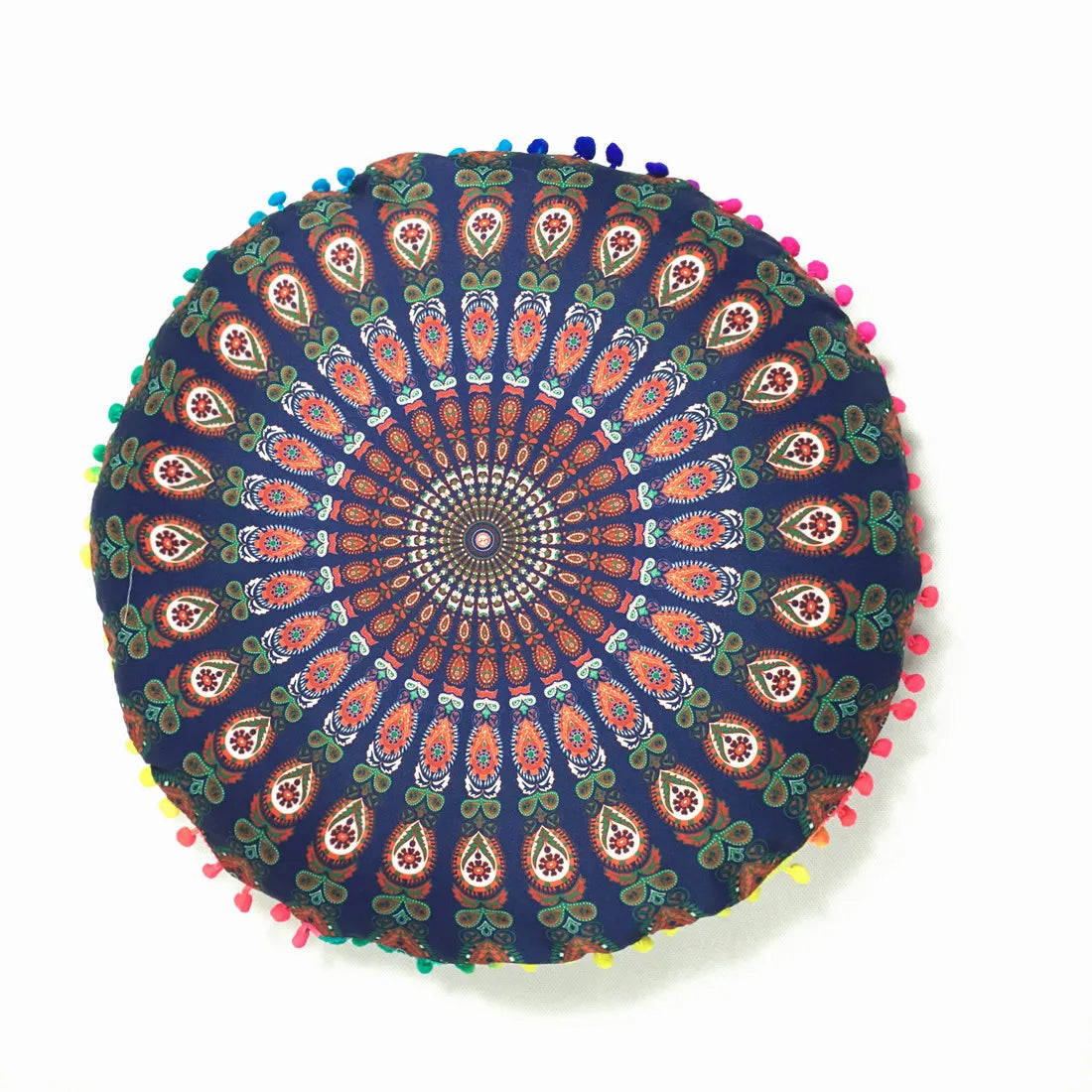 Moroccan Mandala Floor Cushion Cover — Round Bohemian Tatami Seat Cover
