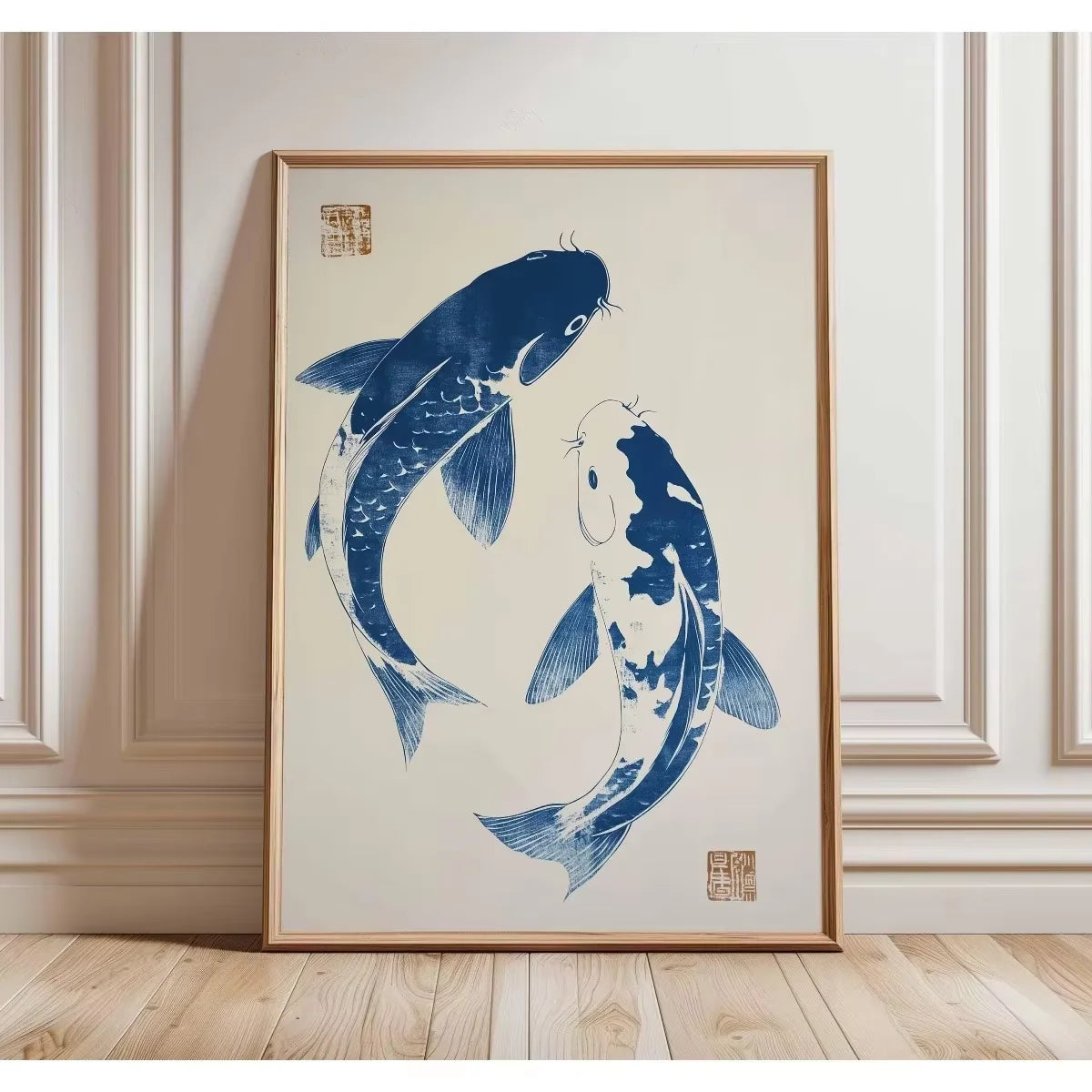 Japanese Koi Fish Canvas Prints Poster Japandi Vintage Fish Aesthetic Art Prints Bedroom Kitchen Home Decor Art Poster Gifts
