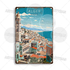 Maghreb Cityscape Metal Sign — North African Travel Wall Décor