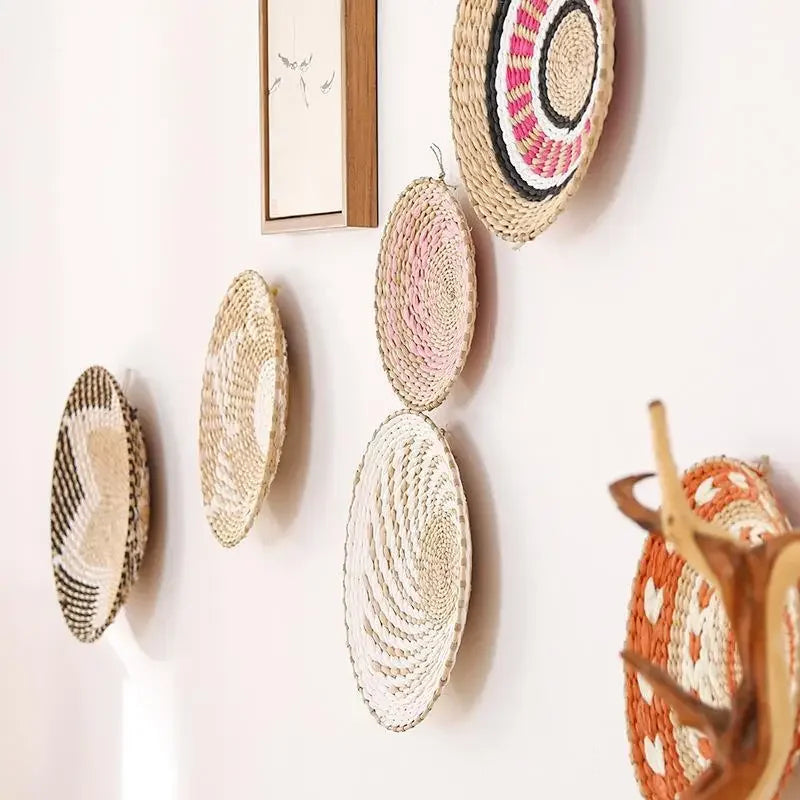 Boho Woven Wall Basket — Natural Fiber Wall Décor, 33 Designs