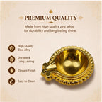 Scalloped Gold Diya Lamps, Set of 4 — Indian Oil Lamps for Diwali & Holiday Lighting
