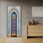 Moroccan Arch Door Mural — Islamic Geometric Wall Sticker