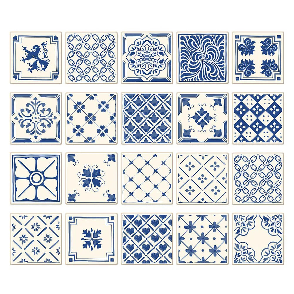 Mosaic Tile Wall Stickers — 20-Piece Peel & Stick Kitchen & Bath Decals