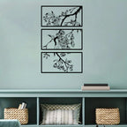 Peach Blossom Metal Wall Art — Japanese Floral Home Décor