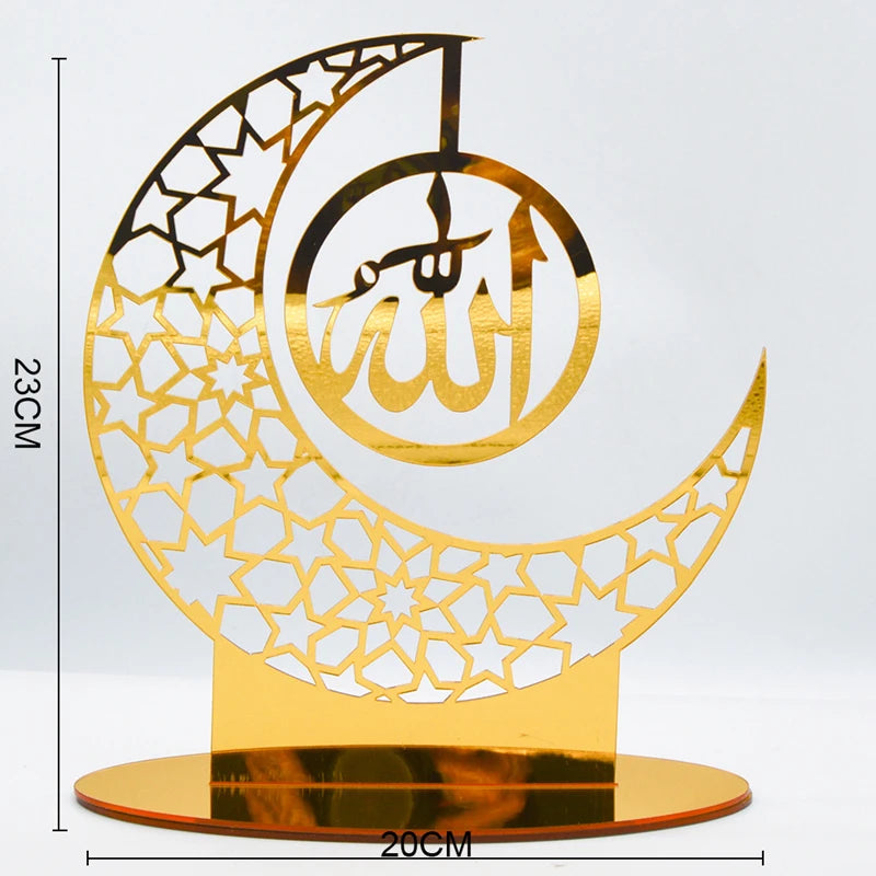 Ramadan & Eid Acrylic Tabletop Ornament – Islamic Home Décor Stand