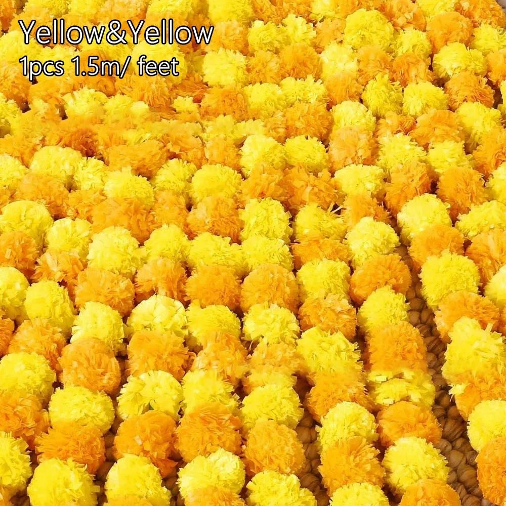 Artificial Marigold Garland — Indian Pooja & Wedding Décor